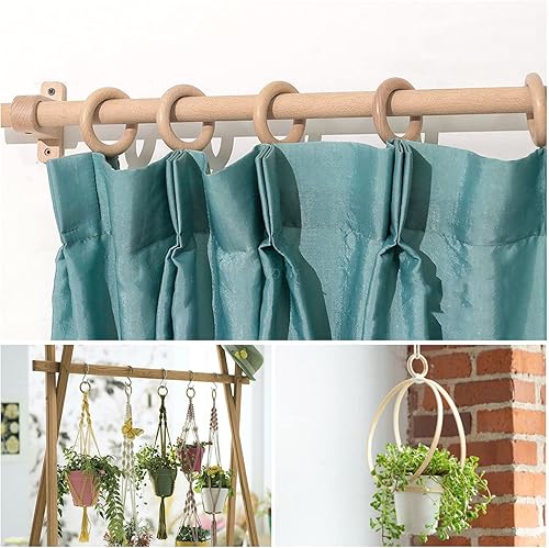 Miniatura 6 de 20 anillos de madera para manualidades de 4 pulgadas, grandes anillos de madera natural sin terminar de 3.780 in, anillos de madera maciza de