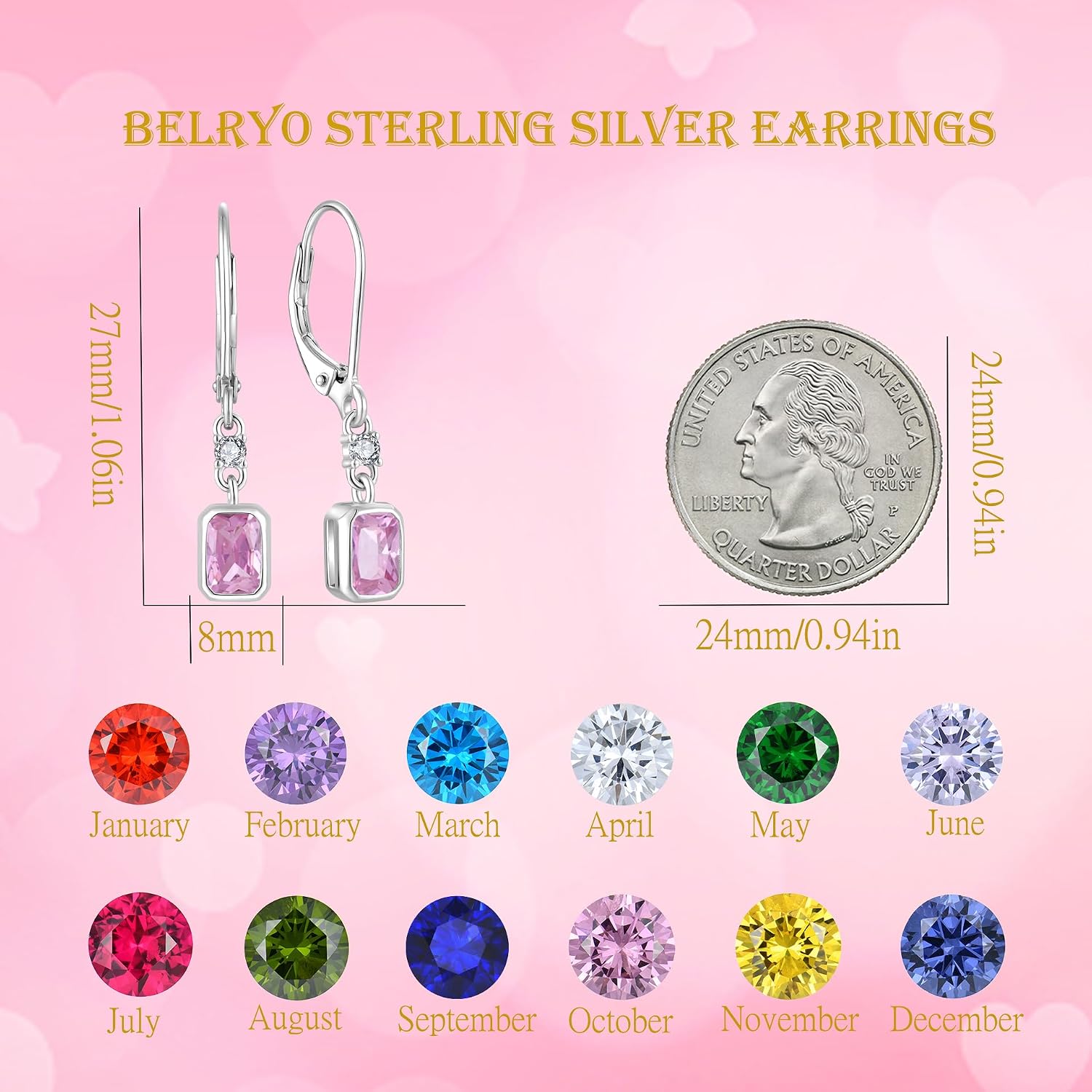 Leverback Earrings 925 Sterling Silver Dangle Drop Earrings Cubic Zirconia Earrings Women Anniversary Jewelry for Her