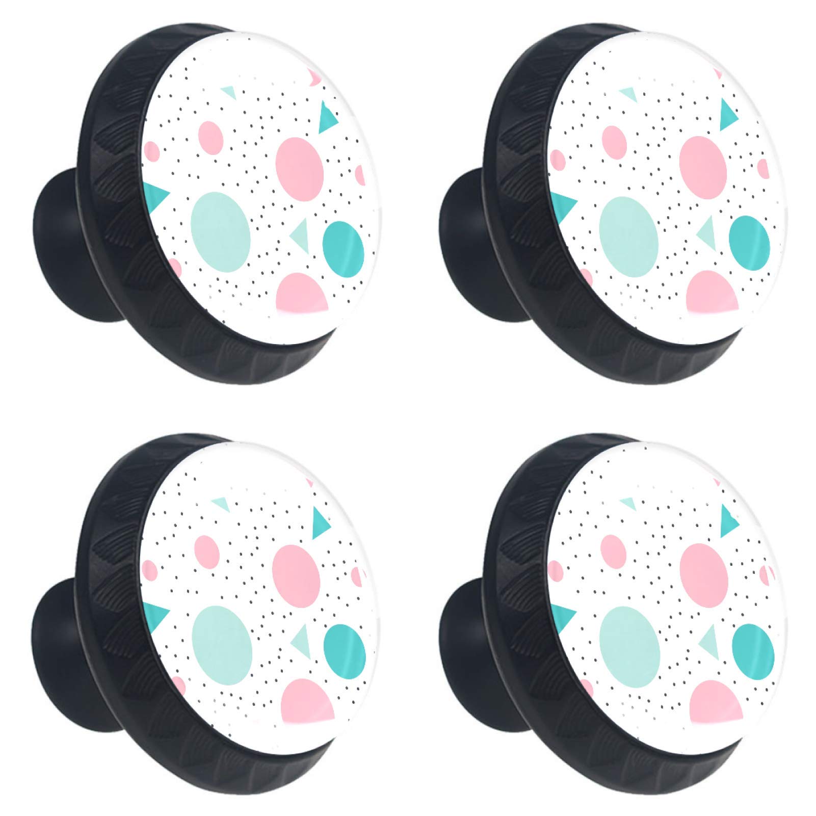 Bouton de tiroir en cristal rose et bleu pour décorer une chambre d'enfant ou une commode x4
