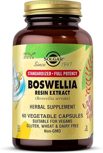 Solgar Boswellia Extracto de resina, 60 cápsulas vegetales, apoya la comodidad de las articulaciones y la salud digestiva, potencia completa