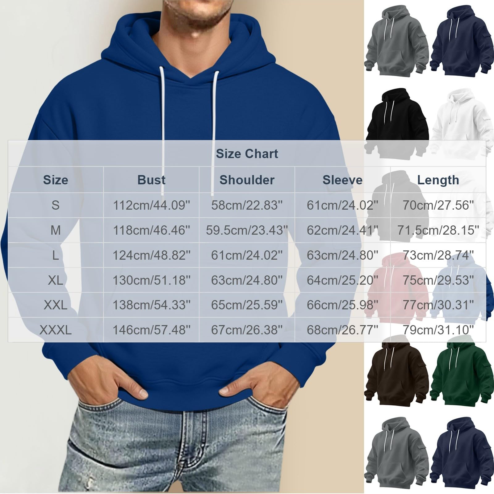 LUCKME Felpa Uomo con Cappuccio - Coulisse Tinta Unita Leggera E Funzionale | Felpa invernale uomo, fodera felpata, cappuccio regolabile, tasca marsupio, manica lunga, comfort termico, stile sportiva,