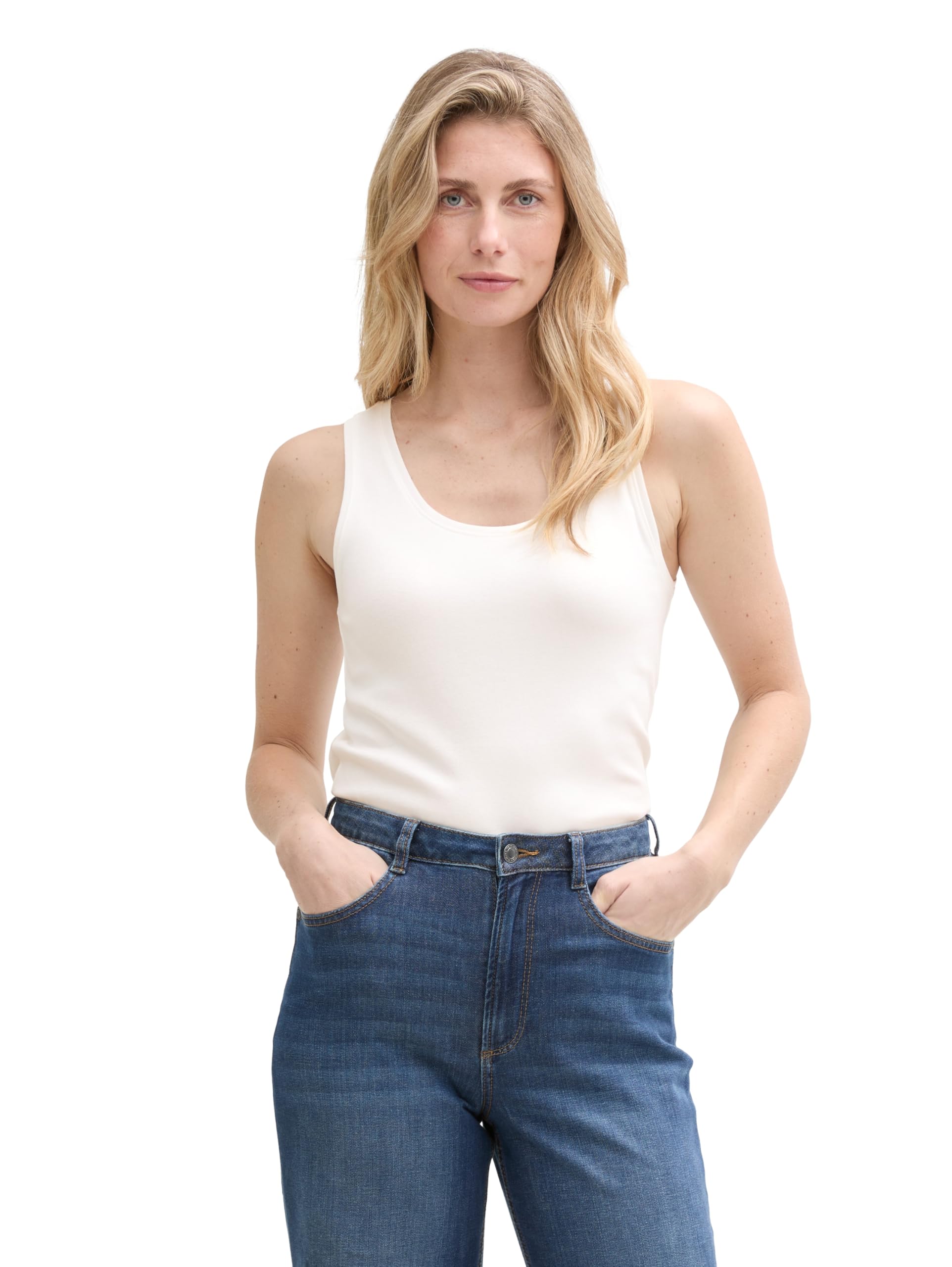 Tom Tailor Damen Basic Top mit Bio-Baumwolle