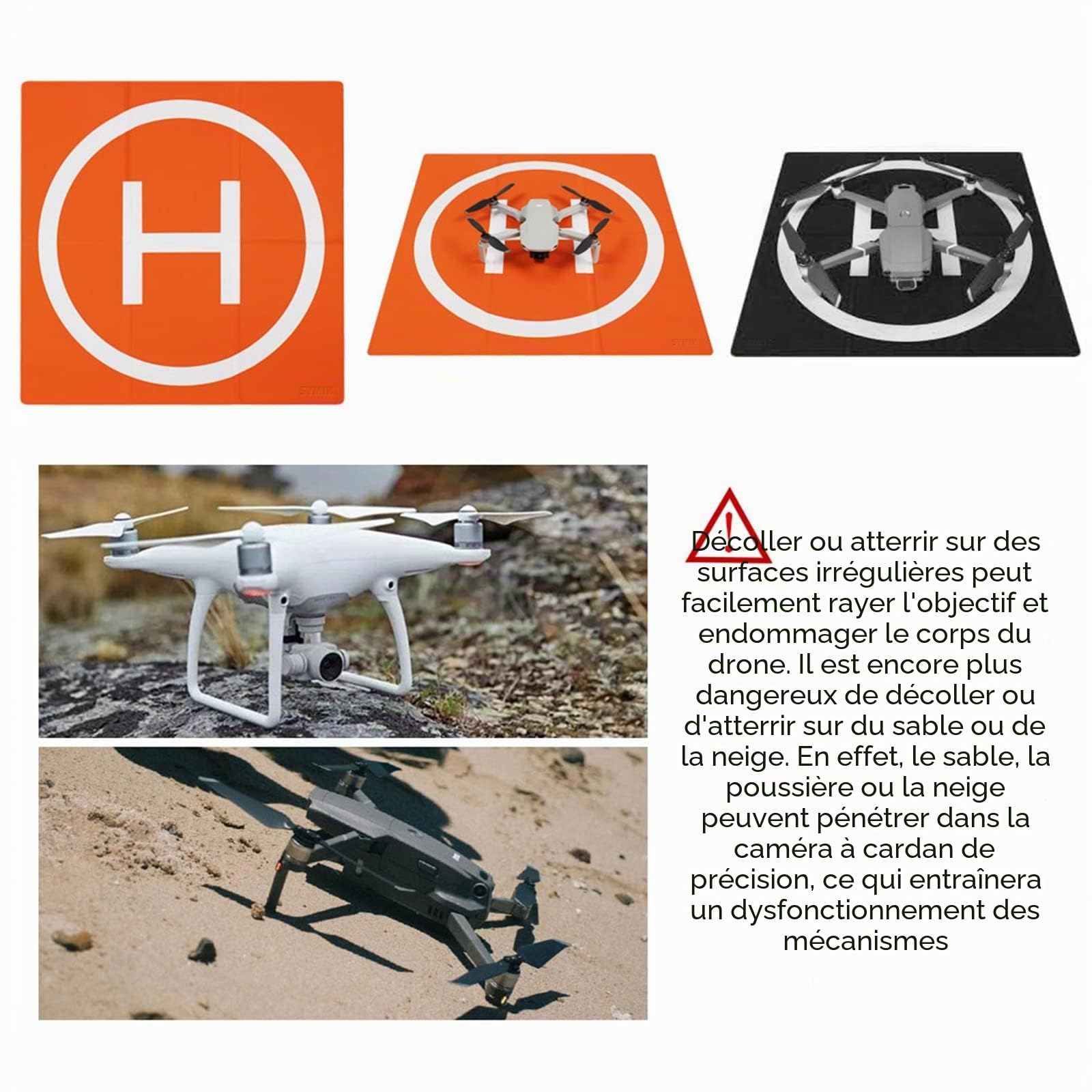 SYMIK LP500 Drone Landing Pad, 50cm(20”) Tapis D'atterrissage pour drone Double Face étanche (2 x 3) pour DJI Mini 4 Pro, Mini 3 Pro, Mavic Mini 2, Mini SE, Air 3S/Air 3/Air 2S/Mavic Air 2, Mini 4K