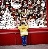 TOMEEK Stickers Noel Fenetre Autocollant Noel 202Pcs Grand Arbre de Noël Lune Sticker No...