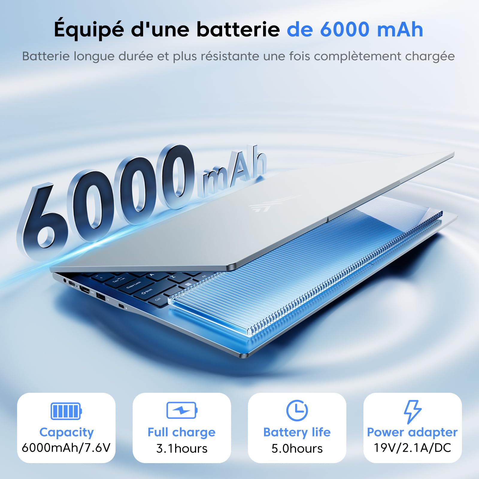 Ordinateur Portable 17,3 Pouces, Pc Portable Avec Fréquence Maximale 3,6 GHz, 16 Go De Mémoire DDR4, SSD 512 Go, Wi-Fi 5 Et Bluetooth 5.0, Batterie 6000 mAh, Idéal Pour Le Bureau Et Le Divertissement