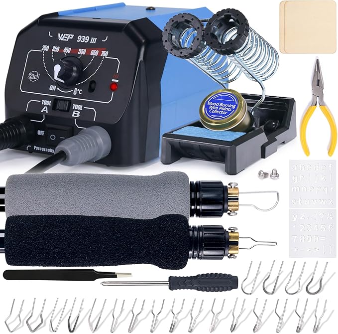 WEP 939-III Dual Pen Wood Burning Kit 34-IN-1 with 20