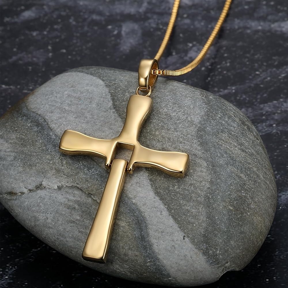 Akascord Cross Necklace for Men, Cross Pendant Necklace Stainless