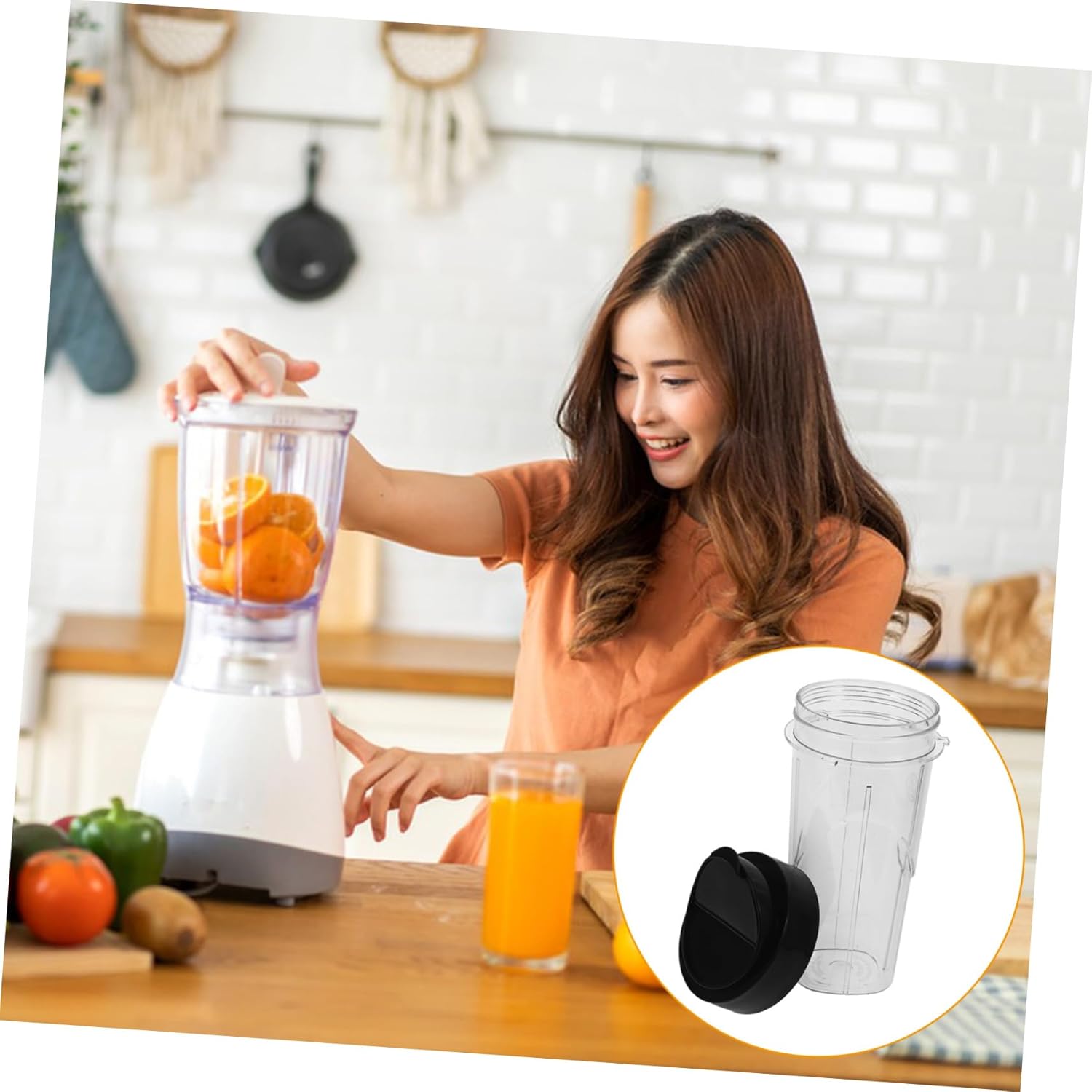 Zerodeko Smoothie Cup Replacement Lid 24oz Blender Lid for Blender Blender Cup Lid Accessory