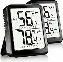 Antonki 2 Pack Room Thermometer Small Hygrometer Indoor Humidity Monitor Sensor, Digital Temperature and Humidity Meter Gauge for Home, Baby Nursery, Reptile, Greenhouse - Battery Included