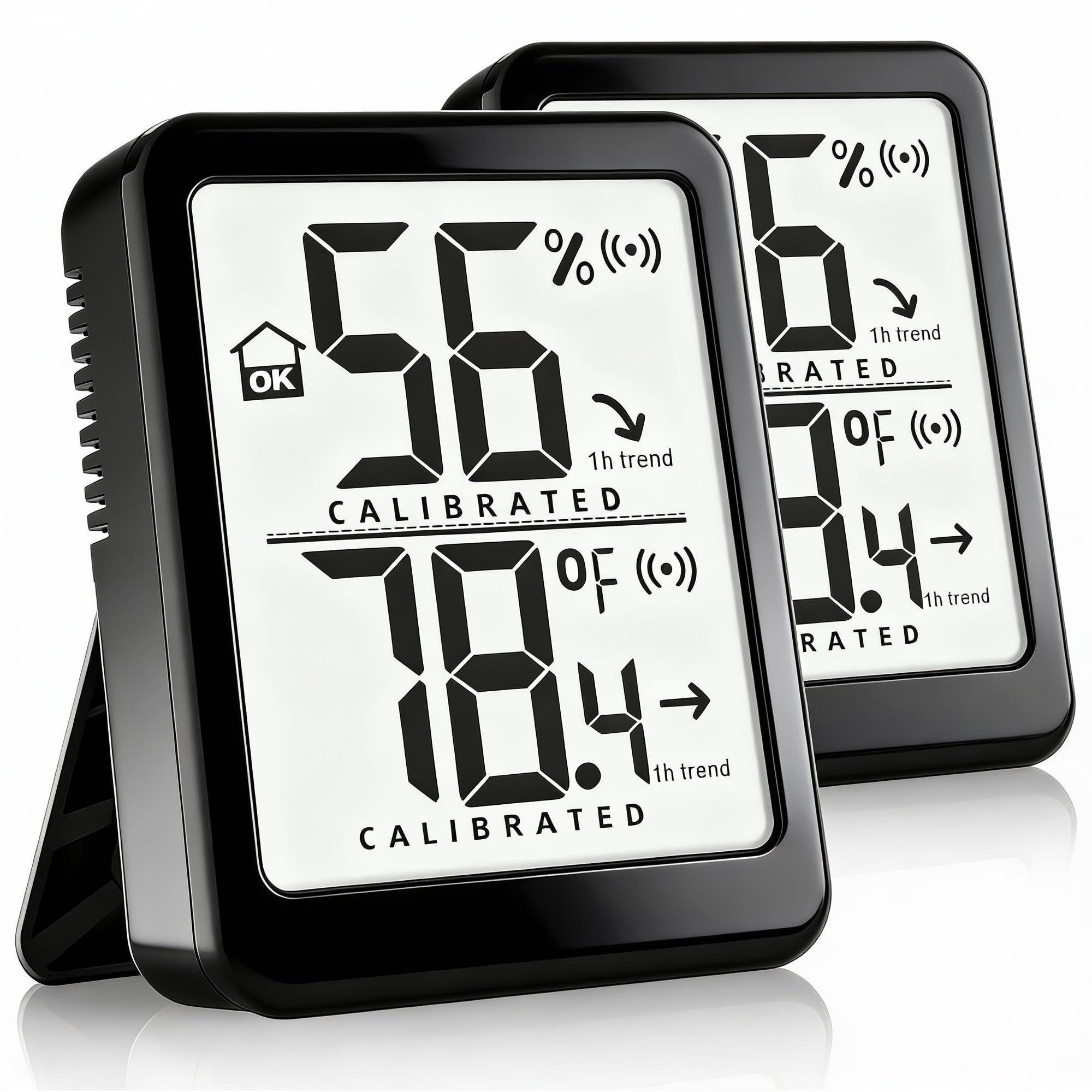 Antonki 2 Pack Room Thermometer Small Hygrometer Indoor Humidity Monitor Sensor, Digital Temperature and Humidity Meter Gauge for Home, Baby Nursery, Reptile, Greenhouse - Battery Included