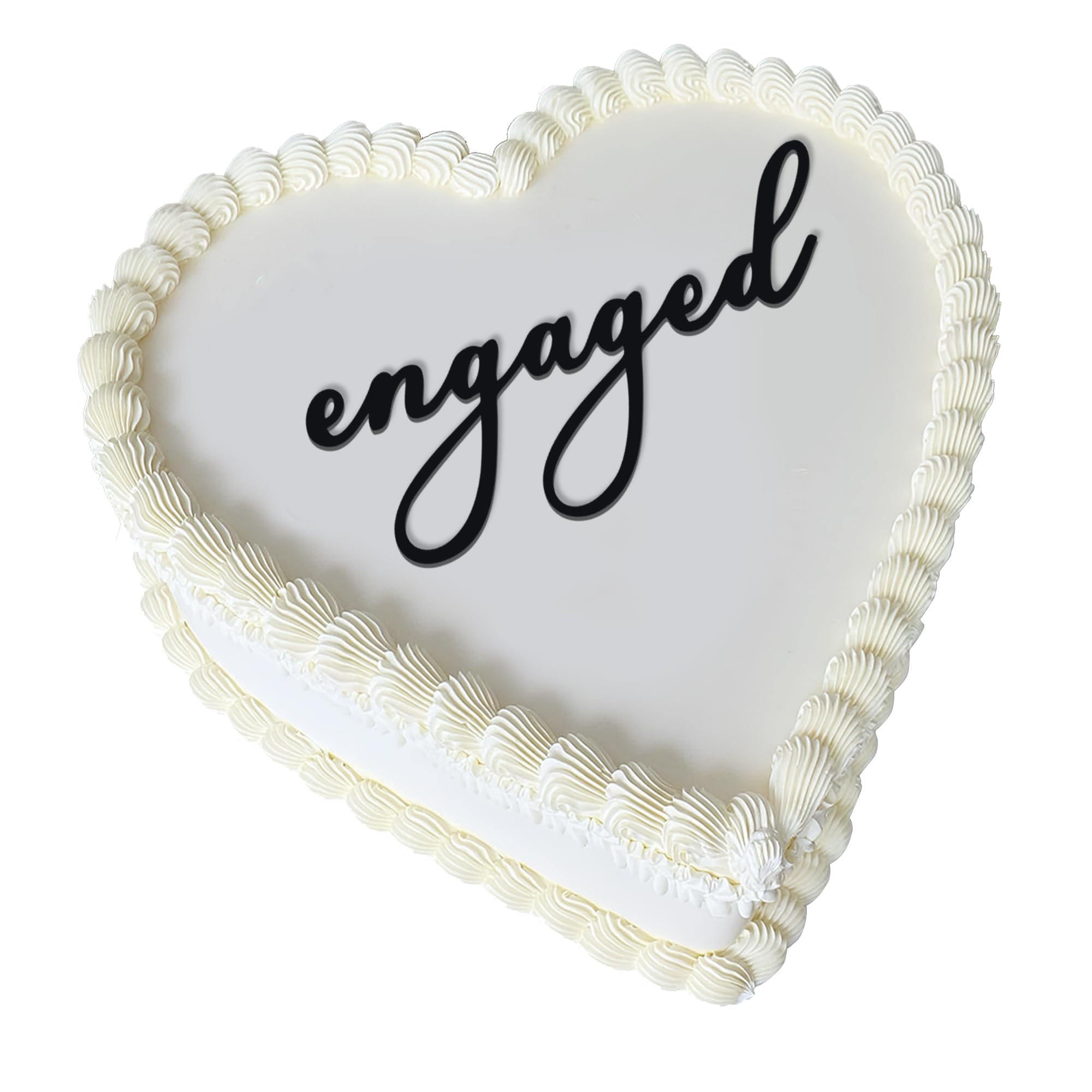 Decoración acrílica para tartas de compromiso, decoración vintage de corazón para tartas de boda, fiestas de compromiso, despedidas de soltera y aniversarios (comprometidos)