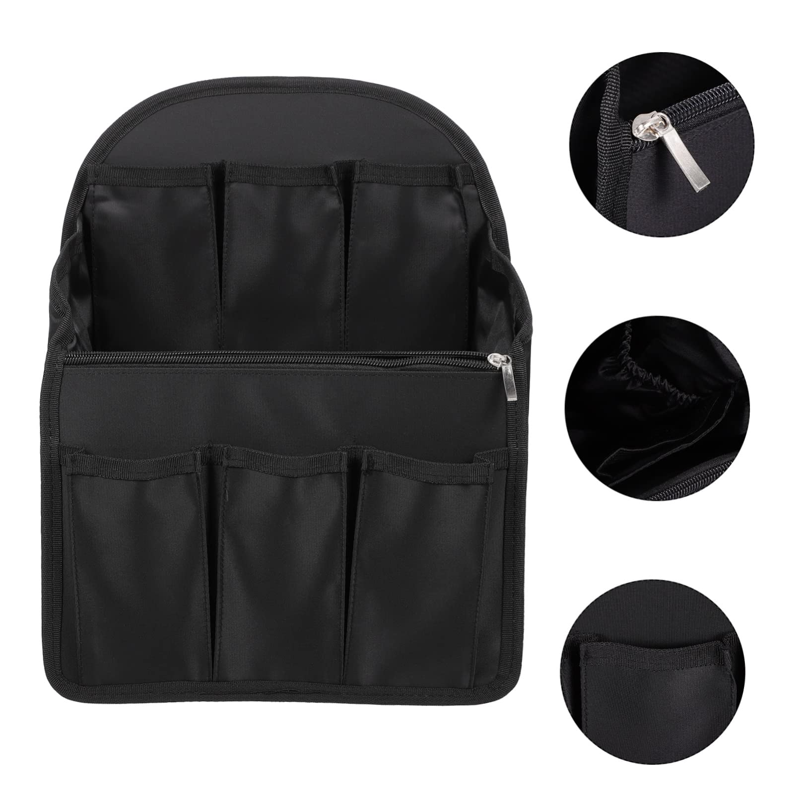 Holibanna Organizador de Mochila Plegable y Transpirable y Múltiples Bolsillos y Ranuras de Nylon Negro Adecuado para Viaje y Almacenamiento para Viaje Almacenamiento