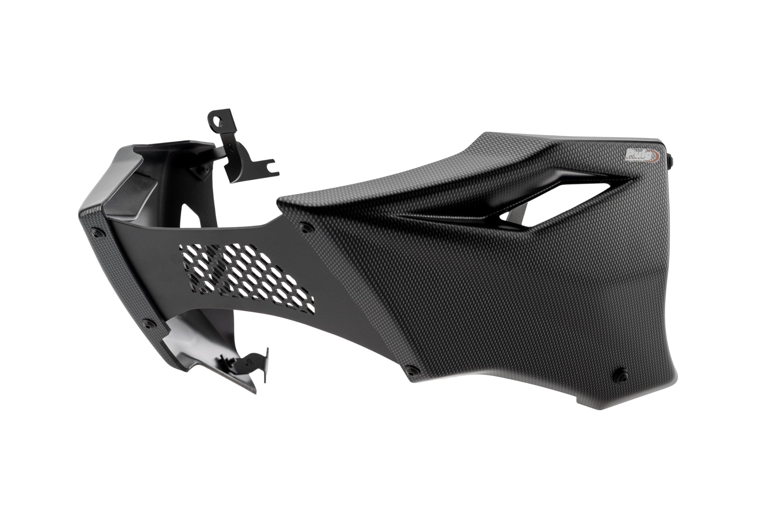 Puig 22415C Lower Fairing aerodynamic motorcycle belly pan made of high-resistance ABS and aluminum with sporty design and engine protection, Carbon Look