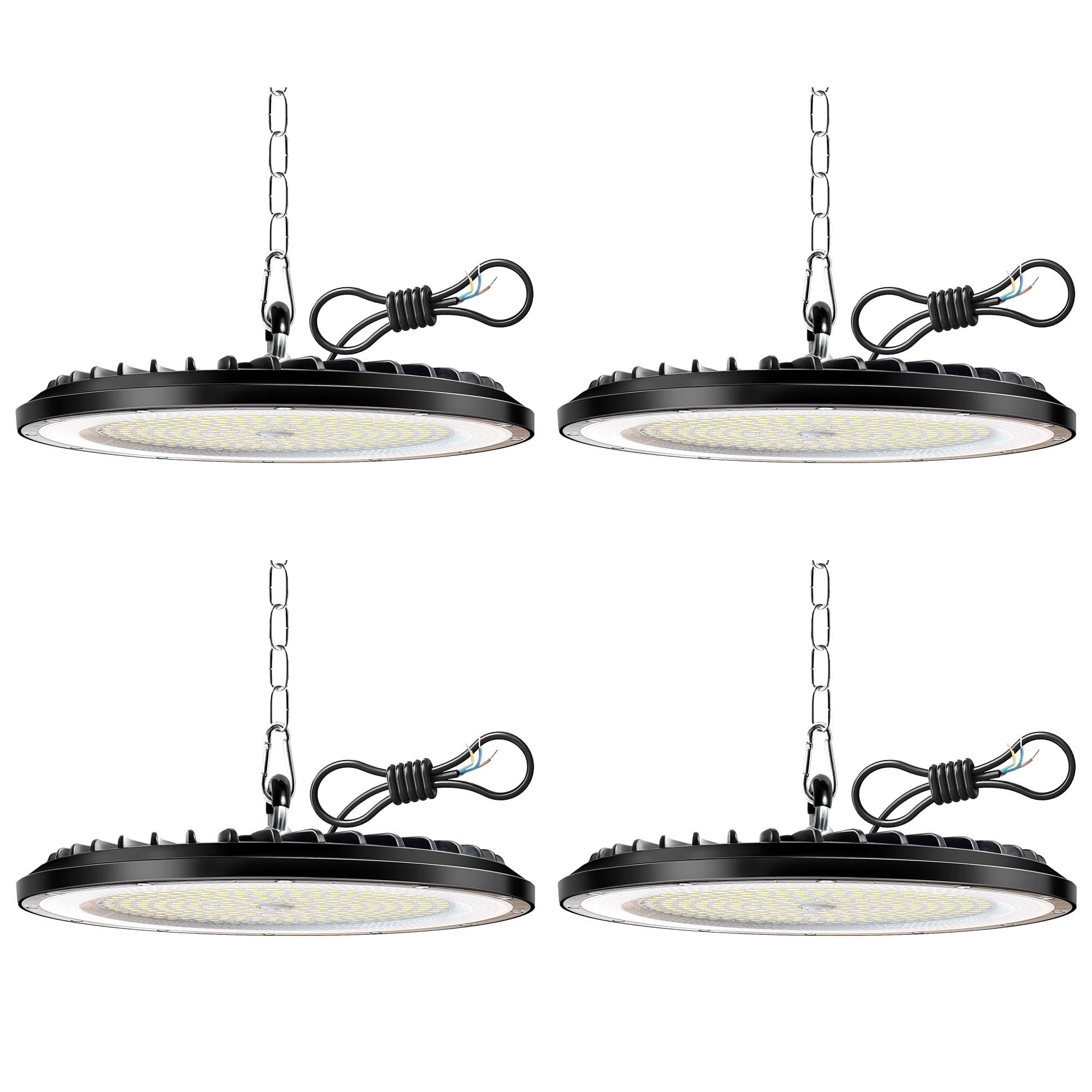 4 Pack Faretto LED UFO 200W, 30000LM 6000K Lampada Officina Super Luminose Bianco Freddo, IP65 Impermeabile LED Industriale Faretto, Lampada LED per Garage, Magazzini, Fabbrica, Stadio Coperto