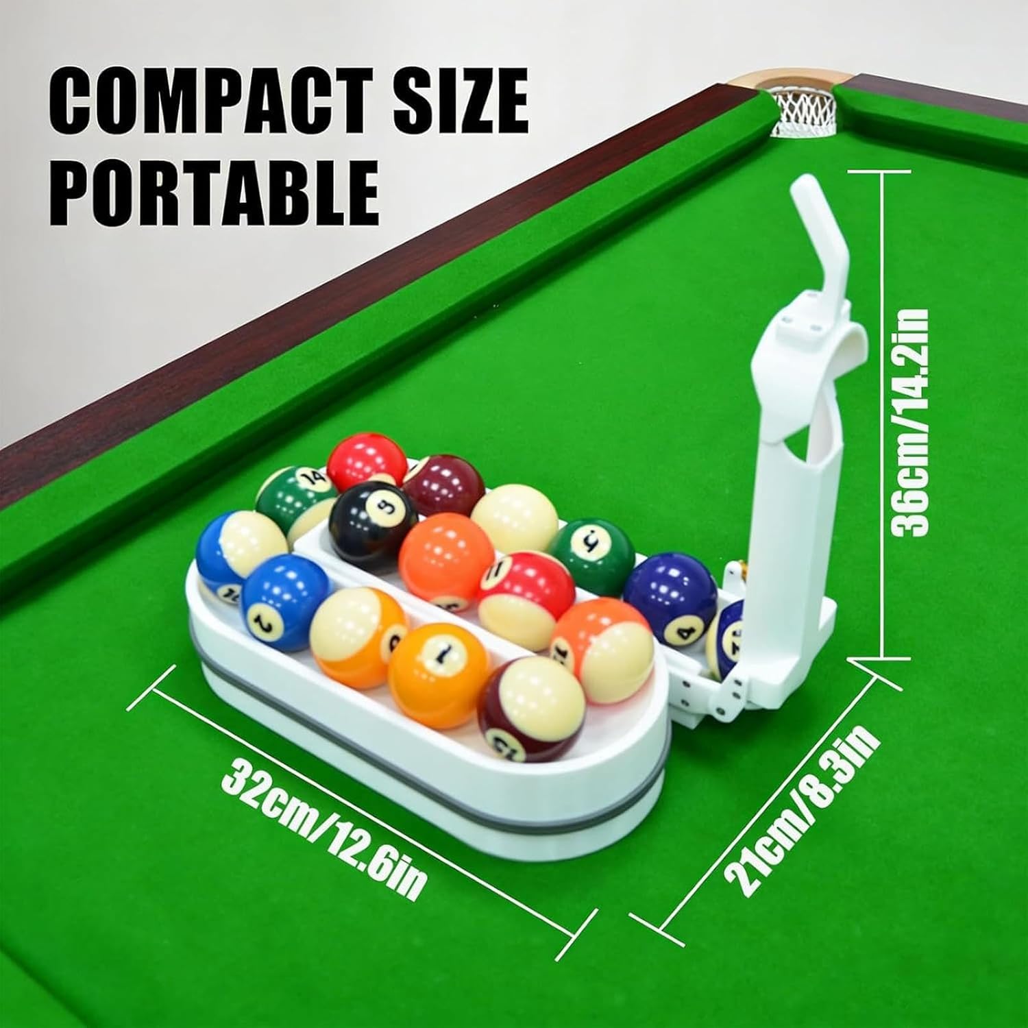 Pool Ball Rack Press-Type Launcher, Precision Billiards Training Rack Pro for Snooker & Nine Ball Practice, Portable Triangle Ball Setter with Anti-Slip Base, Single-Player Skills Trainer Equipment