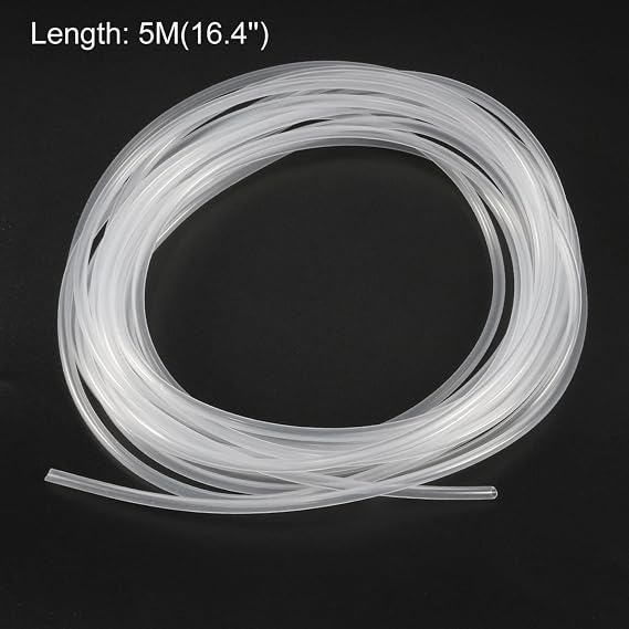 Sourcingmap Silicone Tube 2mm ID X 3mm OD 16.4ft Flexible Silicone Rubber Tubing Water Air Hose Pipe Transparent for Pump Transfer