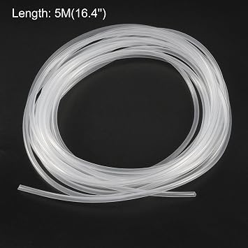 Sourcingmap Silicone Tube 2mm ID X 3mm OD 16.4ft Flexible Silicone Rubber Tubing Water Air Hose Pipe Transparent for Pump Transfer
