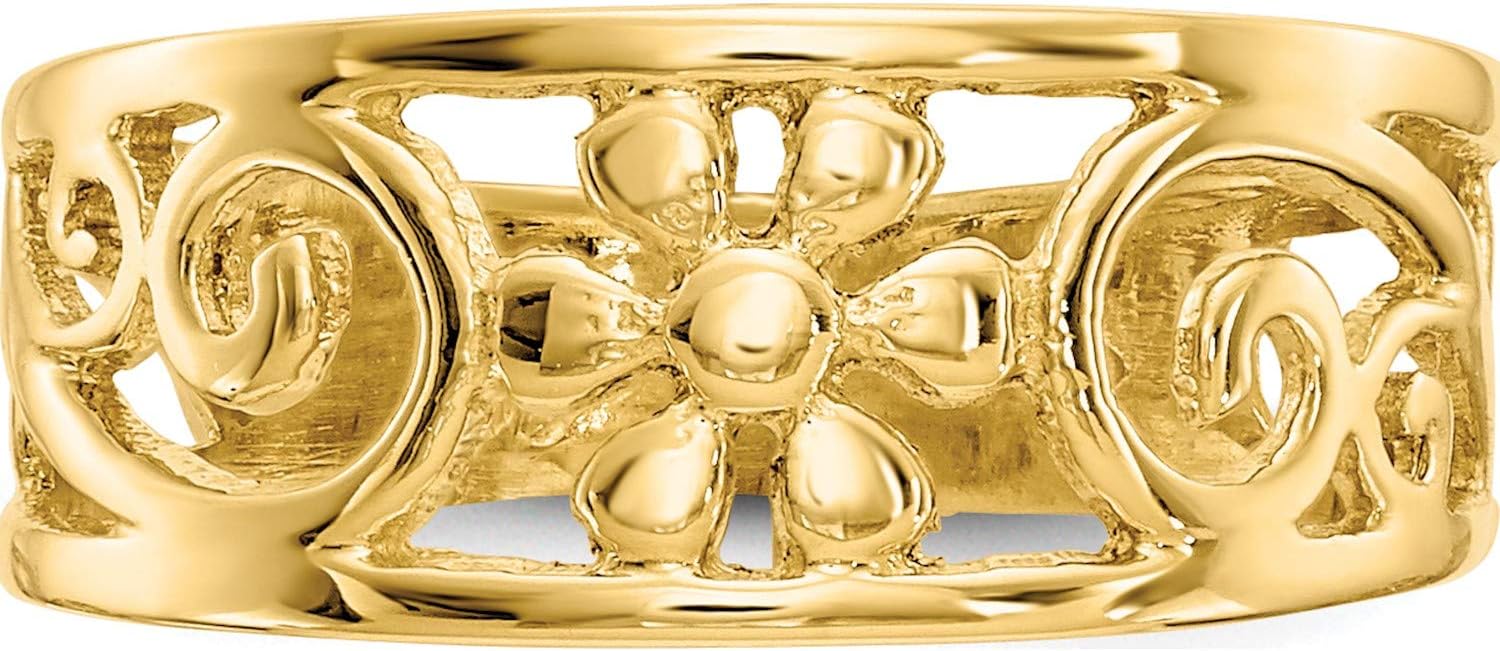 14K Yellow Gold Floral Toe Ring - Jewelry By Sweet Pea