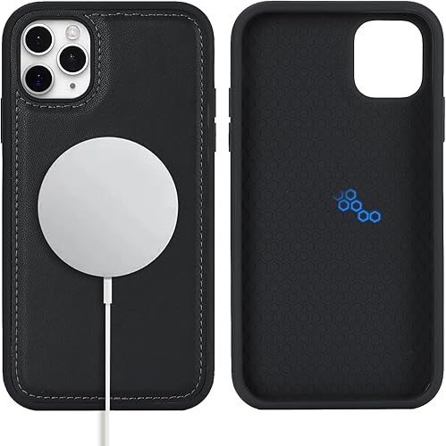 Havaya Magsafe - Funda magnética para iPhone 11 Pro Max, funda de piel compatible con carga inalámbrica magsafe, color negro
