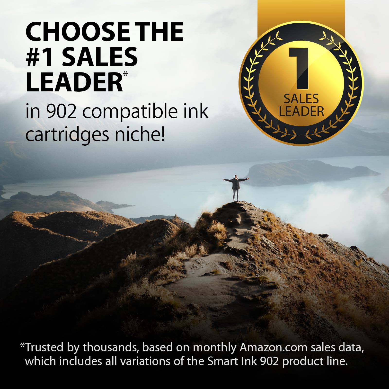 Smart Ink - Lot de 4 cartouches d'encre rechange compatibles avec HP 902XL technologie puce avancée pour imprimantes Officejet Pro 6974, 6968, 6978, 6975, 6960, 6951, 6954, 6956, 6958, 6950 et 6962