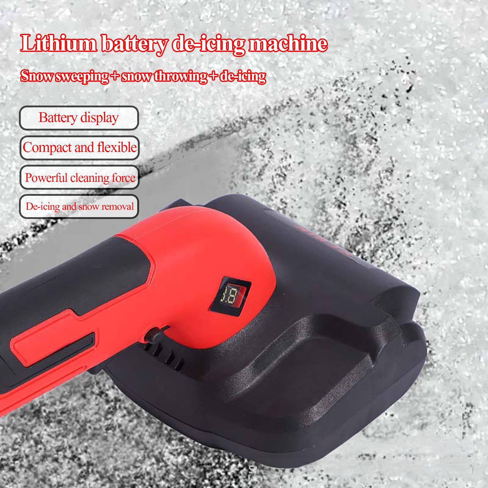 Grattoir À Glace Électrique, Grattoir À Neige Portatif À Batterie Au Lithium, avec Interrupteur De Sécurité Et Écran D'affichage, pour Voitures, Camions, Terrasses, Allées Et Trottoirs.