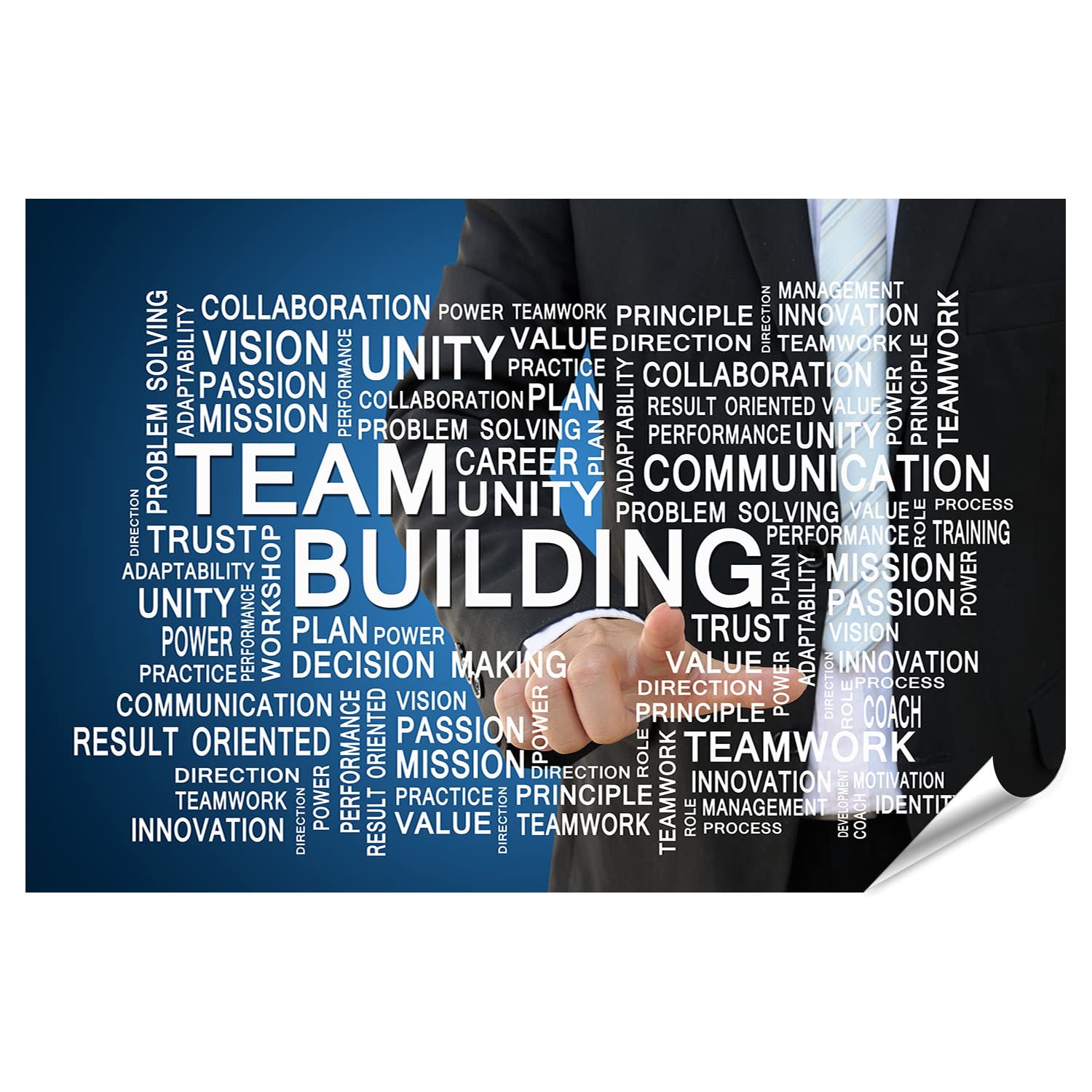 islandburner XXL poster di squadra Team Building Concept Businessman Pointing Business Office Mana Premium Immagini Stampa fotografica