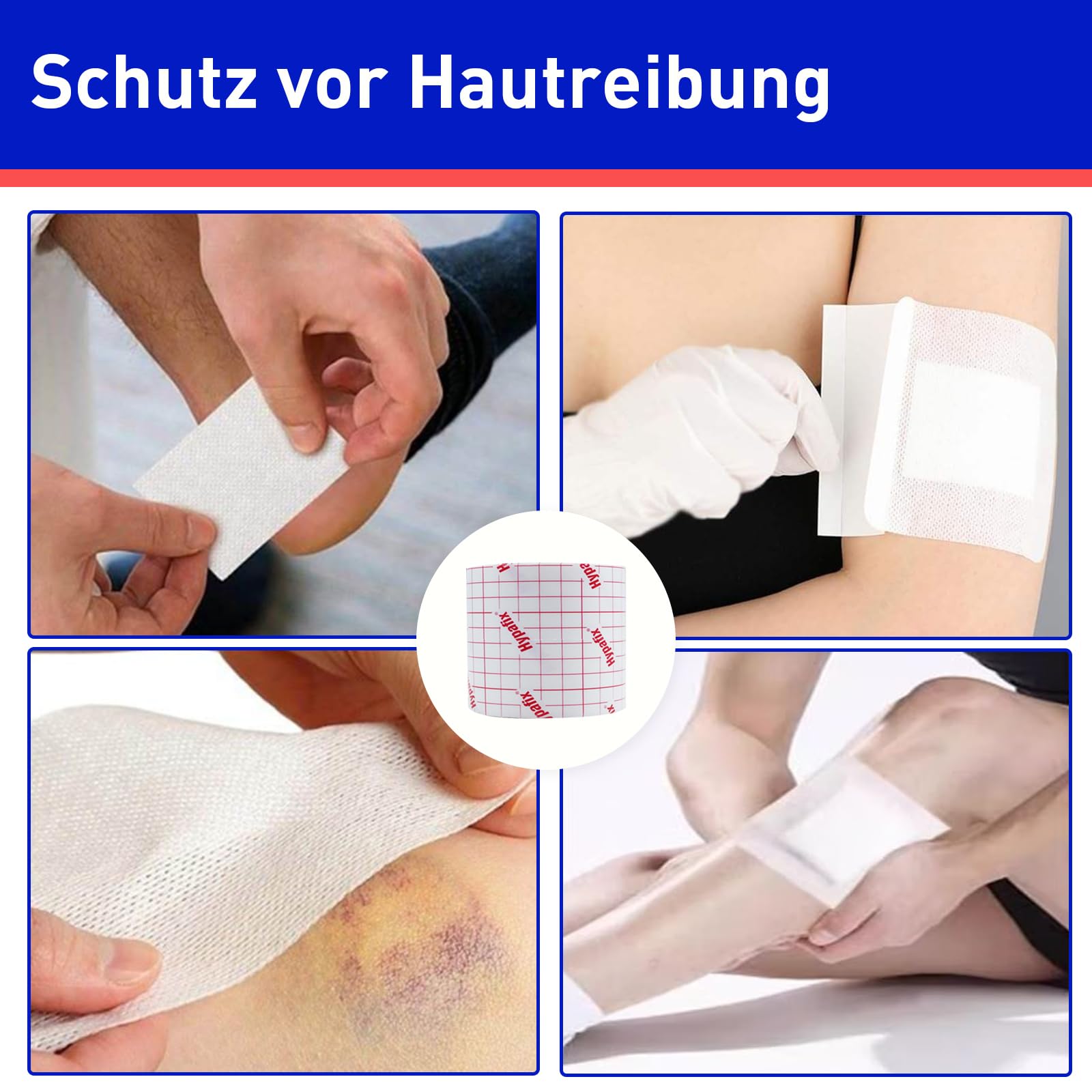 Hypafix Fixomull stretch Leukoplast, Verbandfixierung Pflaster 10cm x 10m, Medizinisches Klebeband Bandage Wundverband, Heftpflaster Rolle skin sensitive, Wunde Pflaster 1Rolle