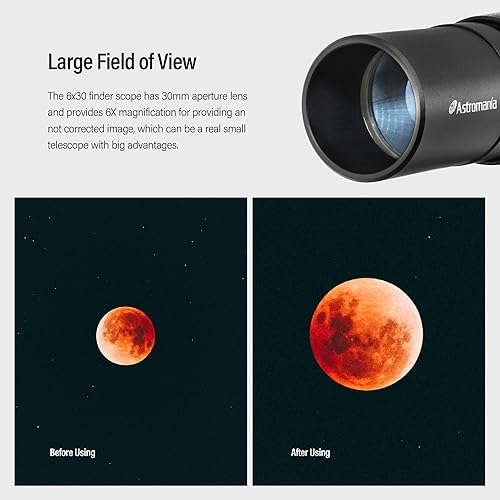 Miniatura 12 de Astromania Buscador de alcance 9x50, ángulo recto de imagen correcta, buscador de telescopio óptico, totalmente multicapa para telescopio