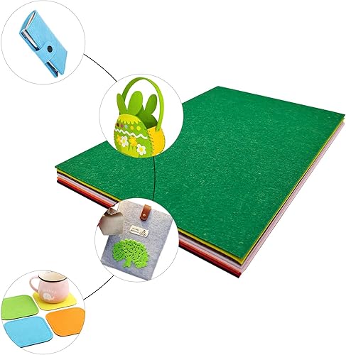Miniatura 2 de Jtnohx - Hojas de fieltro rígido de 2 mm de grosor para manualidades, cuadrados de tela de fieltro duro de 20,3 x 30,5 cm, 8 piezas para proyectos