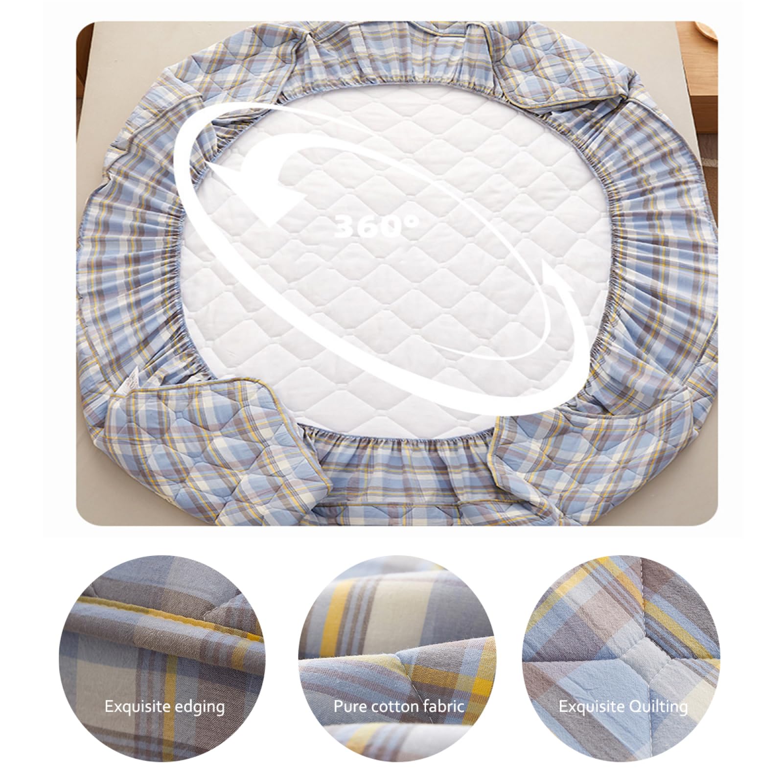 Protège-Matelas 180x200,Drap-Housse Housse de Matelas matelassée épaisse Coussin de Protection de lit pour Enfants Adultes