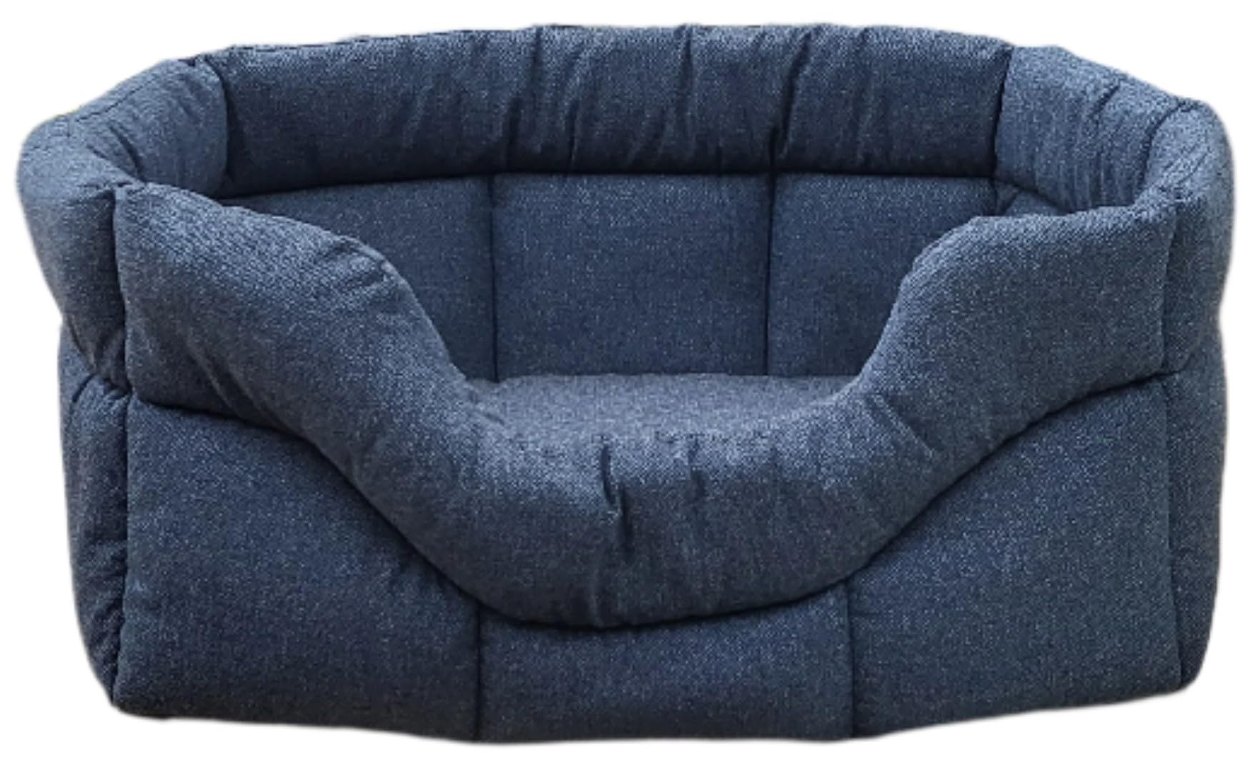 P&L Country Dog Beds High-Sided Orkney Tweed Rectangular Dog Bed, In 4 colours and 3 sizes (Blue, Jumbo)