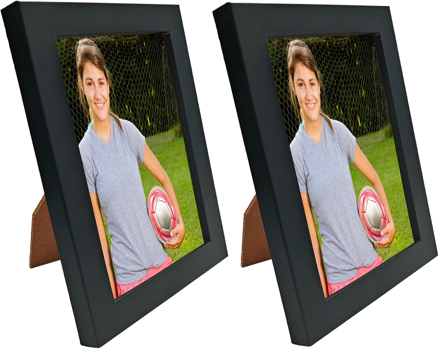 ABAJI 2 Wooden Frame 5x3.5 Small Photo High Transparency Vertical and Horizontal Wall Hanging Desk Shelf and Office Table Family Gallery and Wedding or Holiday Decoration Black 3.5x5 in