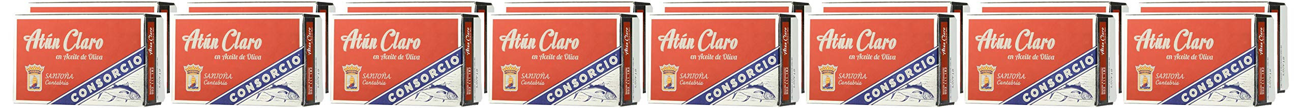 Consorcio - Atún en Aceite | Pack de 16 Latas de 110 gr, Total de 1760 gr | Atún de Santoña con Aceite y Sal en Lata | 100% Natural
