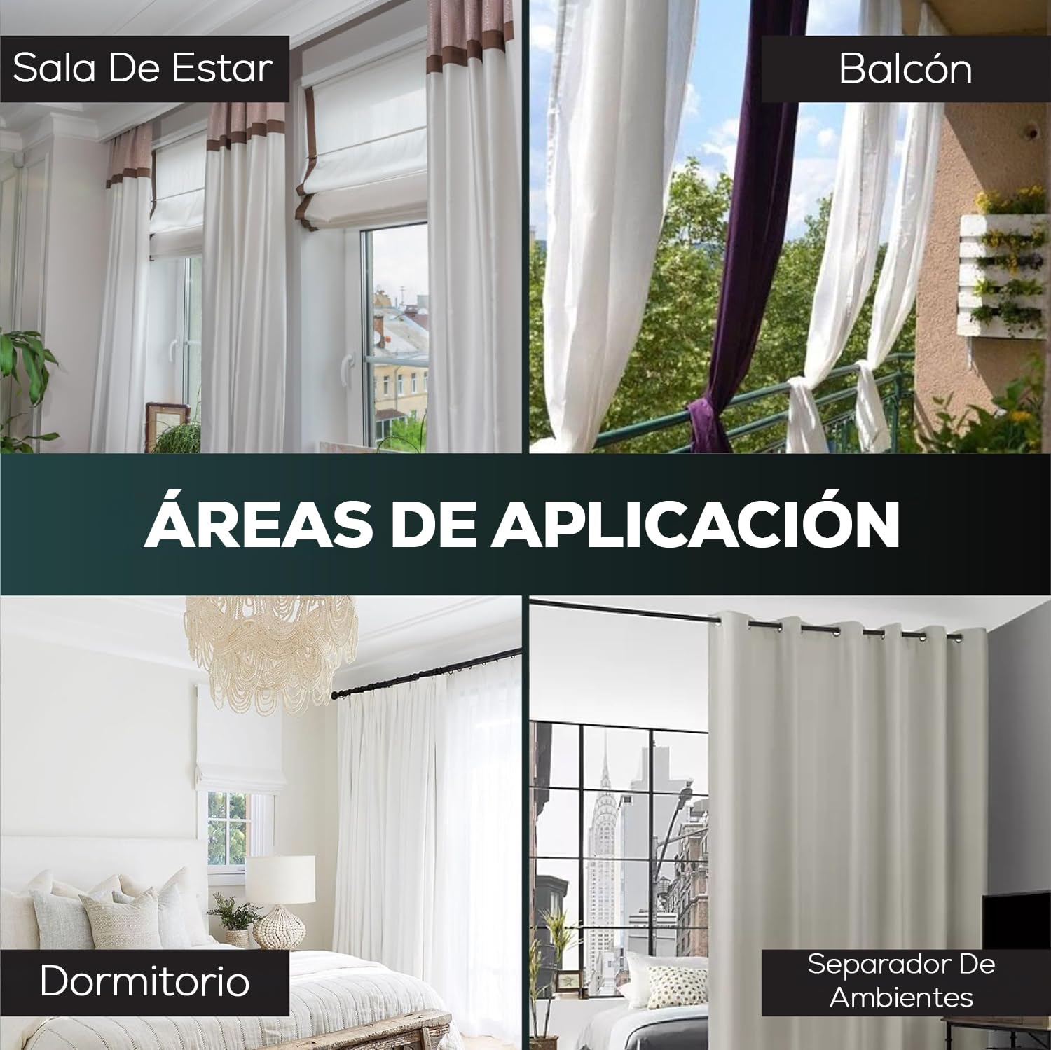 MEISENGERG Barra Cortina Extensible 270-320 cm, Blanco - Barra Ducha Ajustable, Sin Taladro, Tensión Telescópica para Dormitorio, Baño, Terraza, Separador de Ambientes - Ø32mm, Acero Inoxidable