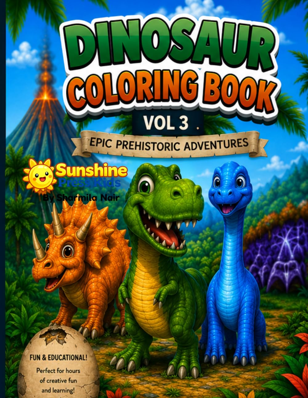 Dinosaur Coloring Book Vol. 3: Epic Prehistoric Adventures