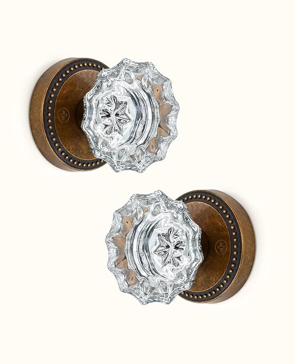 Asidrama 2 Pack Antique Brass Dummy Door Knob, Non-Turning Decorative Door Lever with Door Knobs for Closet, French Double Doors, Pantry & Interior Push/Pull Use by Asidrama - Used condition - US$47.49
