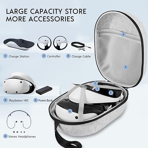 Miniatura 3 de sarlar Hard Carrying Case Compatible with Playstation VR2 Gaming Headset and Touch Controllers Accessories, PS VR2 Portable Case Suitable for Travel