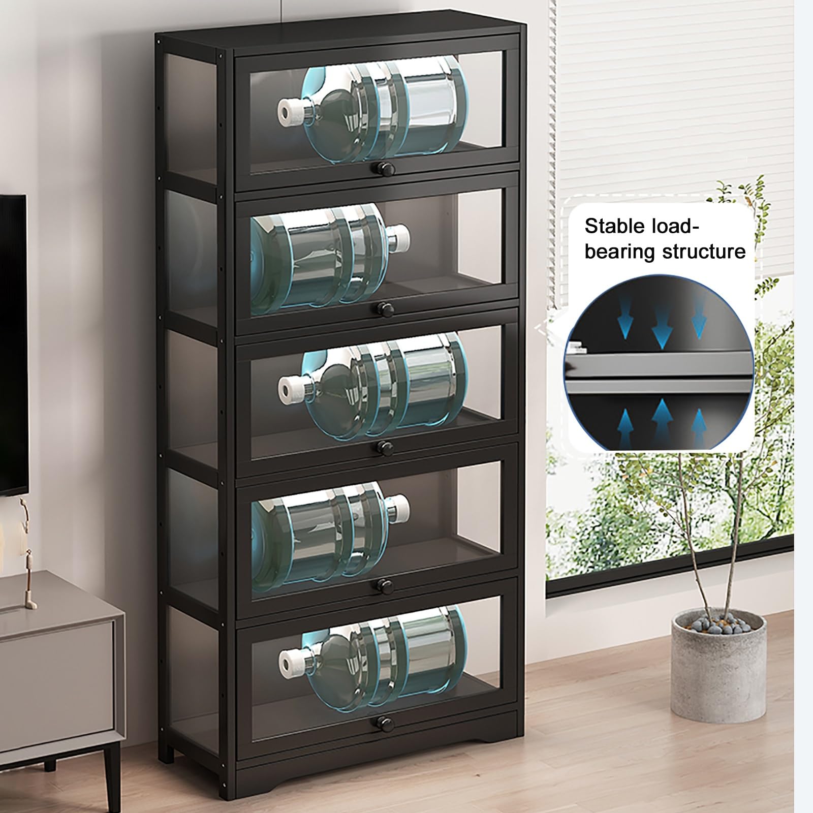 Amazon.co.jp: 5層フィギュアケース、アクリルドア付き