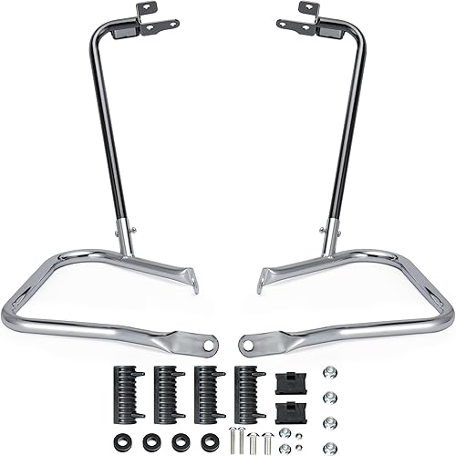 Miniatura 8 de MoKitDora Barras protectoras para alforjas traseras Touring compatibles con Harley Street Road Electra Glide Road King 2014 en adelante, color negro