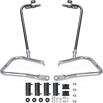 MoKitDora Touring Rear Saddlebag Bracket Guard Bars Compatible with 2014-up Harley Street Road Glide Electra Glide Road King, Chrome