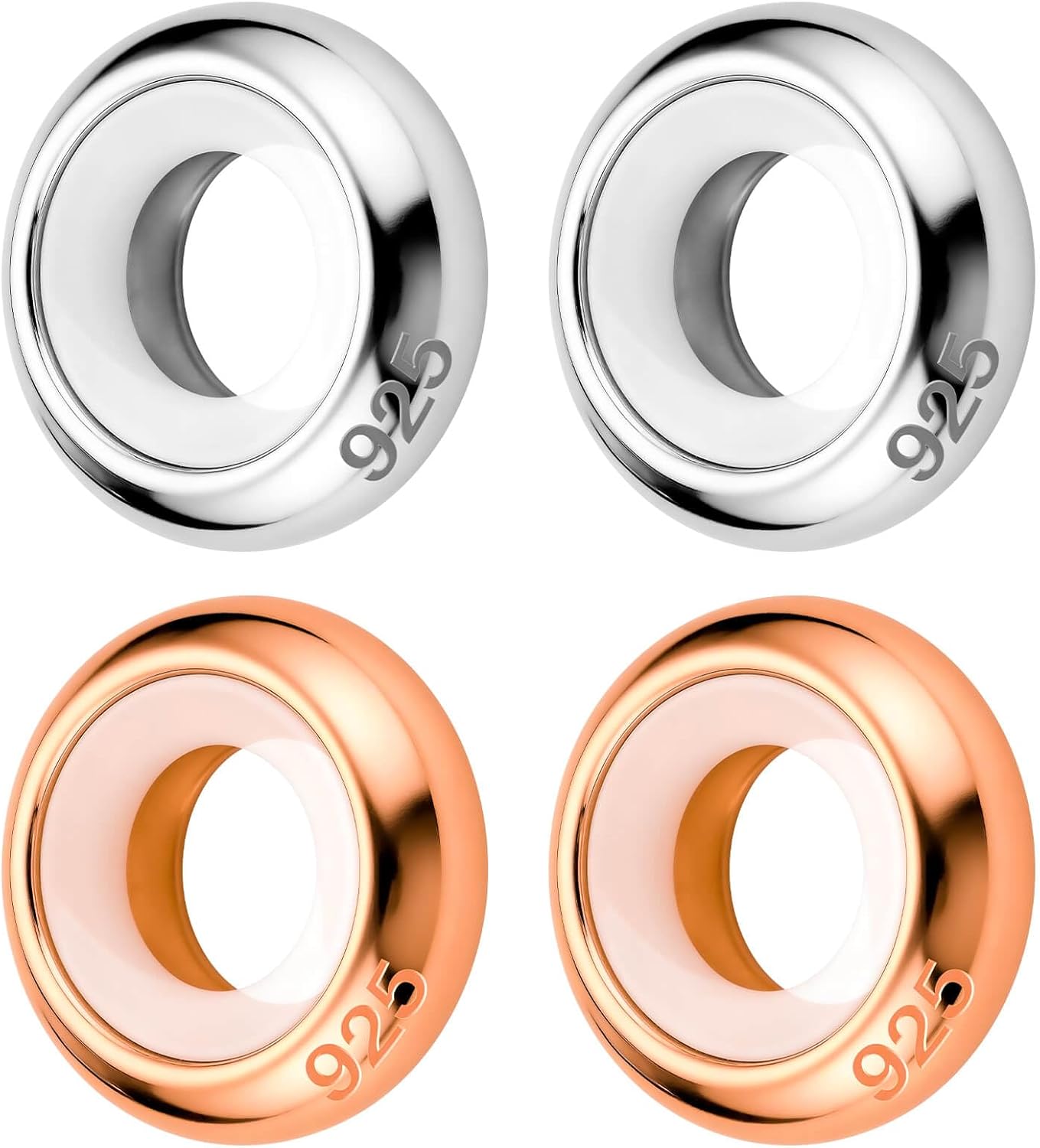 Lovans 925 Sterling Silver Stopper Charms for Bracelets, Stopper Beads Fit DIY Jewelry