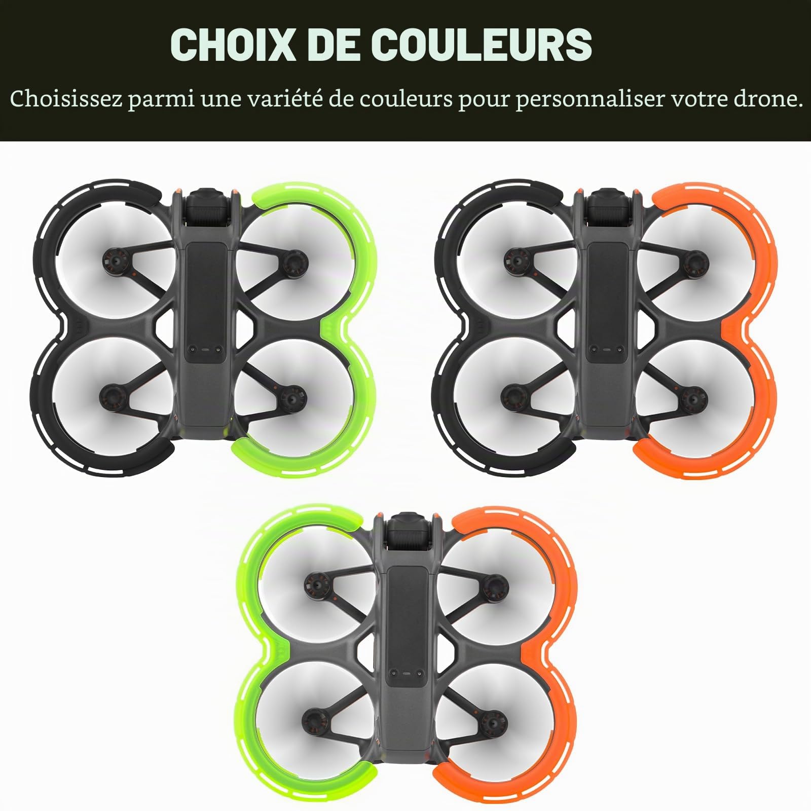 BRDRC Avata Lot de 2 protections de pare-chocs pour hélice et cardan, anneau anti-collision, accessoires pour DJI Avata 2 Fly More Combo (orange)
