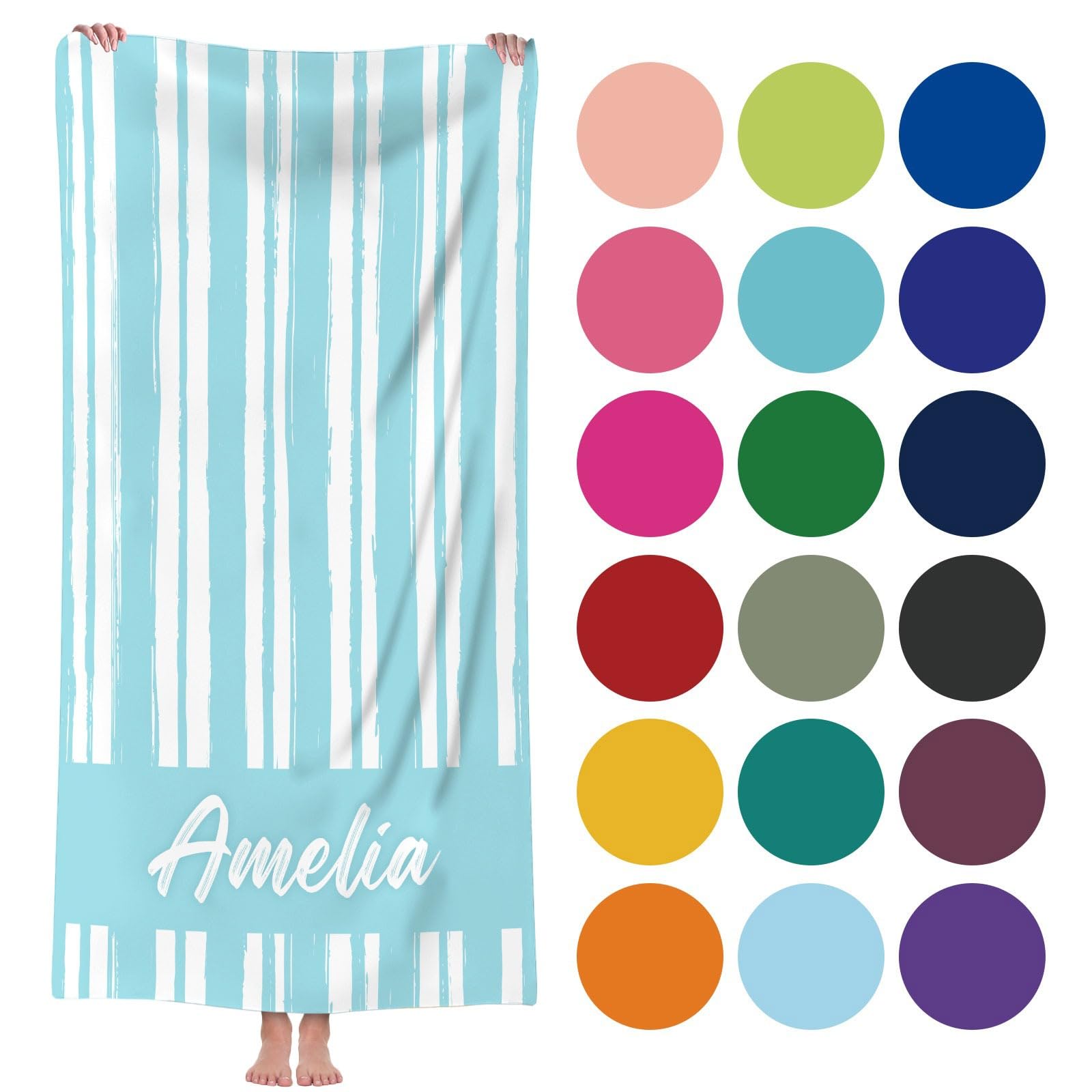 papasgix Personalised Beach Towel Microfiber with Text Sand-free, Quick-drying, Lightweight Bath Towel for Beach Pool Bath Family Gatherings Party Favours