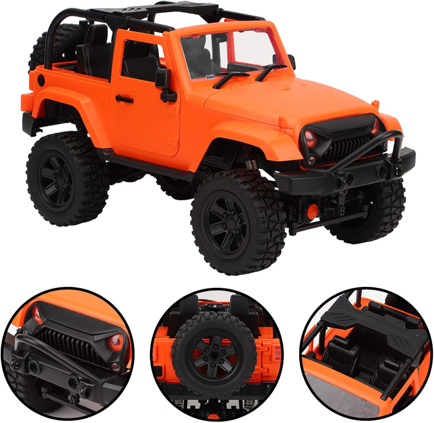 Super Big Clearance! Remote Control Car Toy, 1/14 RC Car Toy 2.4GHz Remote Control Four‑Wheel Drive Car Toy RC Racing Hobby Toy Car(Orange Standard Type)