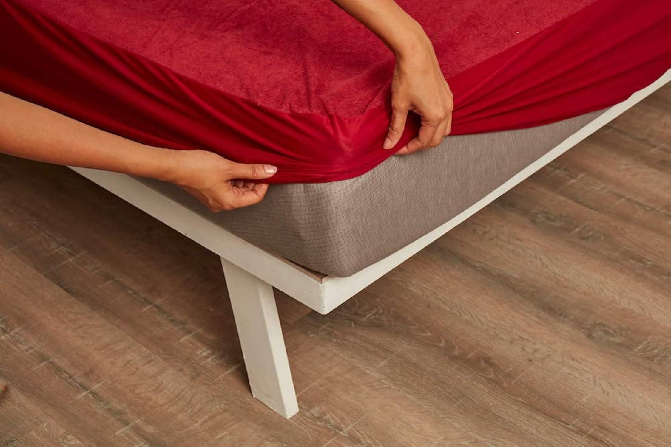 UrbanArts 100% Waterproof Premium Terry Cotton Mattress Protector | Breathable and Hypoallergenic Ultra Soft Fitted Bed Protector 72"x36" - Single, Maroon-image-30