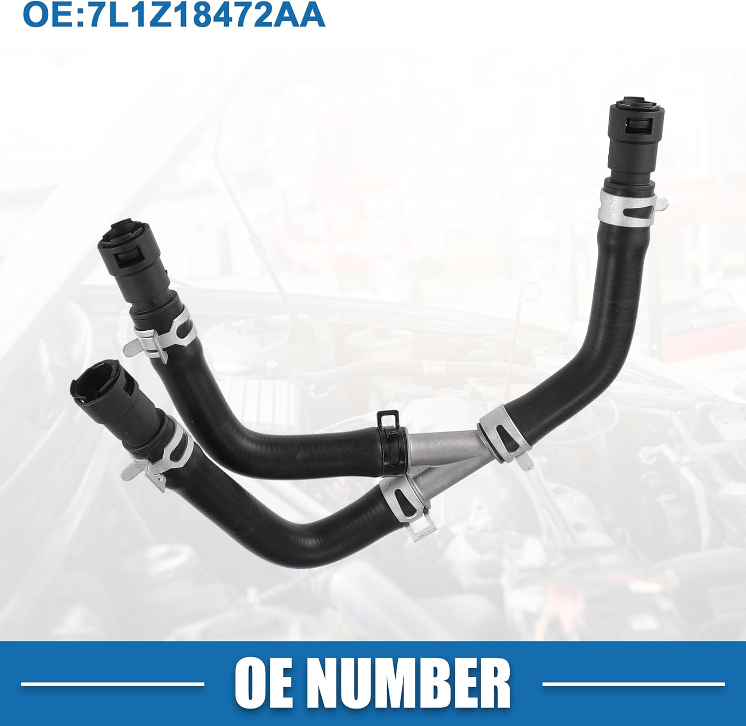 Engine Heater Hose Assembly No.7L1Z18472AA HVAC Heater Pipe for Ford Expedition 2007-2008 Rubber Black