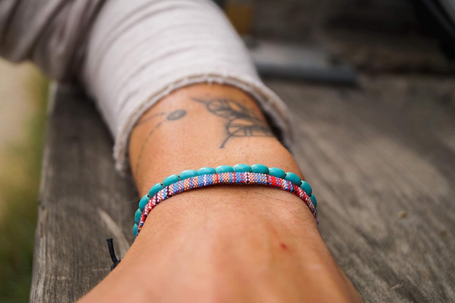 Made by Nami 2 Pcs Boho Surfer Bracelets for Men and Women Waterproof and Adjustable Beach Bracelets for Men and Women Set of 2 Beaded & Braided - Image 3