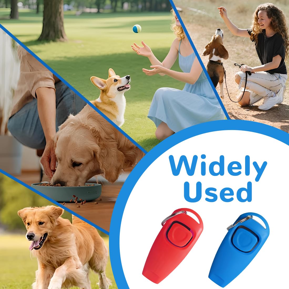 2 Pezzi Clicker Per Cani Clicker Addestramento Clicker Con Fischietto 2 In 1 Clicker Plastica Per Addestratori Animali Domestici Gatti Addestramento Richiamo Rosso Bl