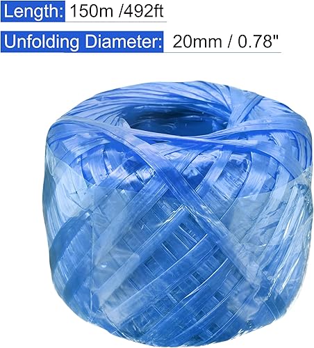 Miniatura 2 de MECCANIXITY Hogar de cuerda de plástico de nylon de poliéster incluido para embalaje artesanía de jardinería, longitud de 492.1 ft, azul