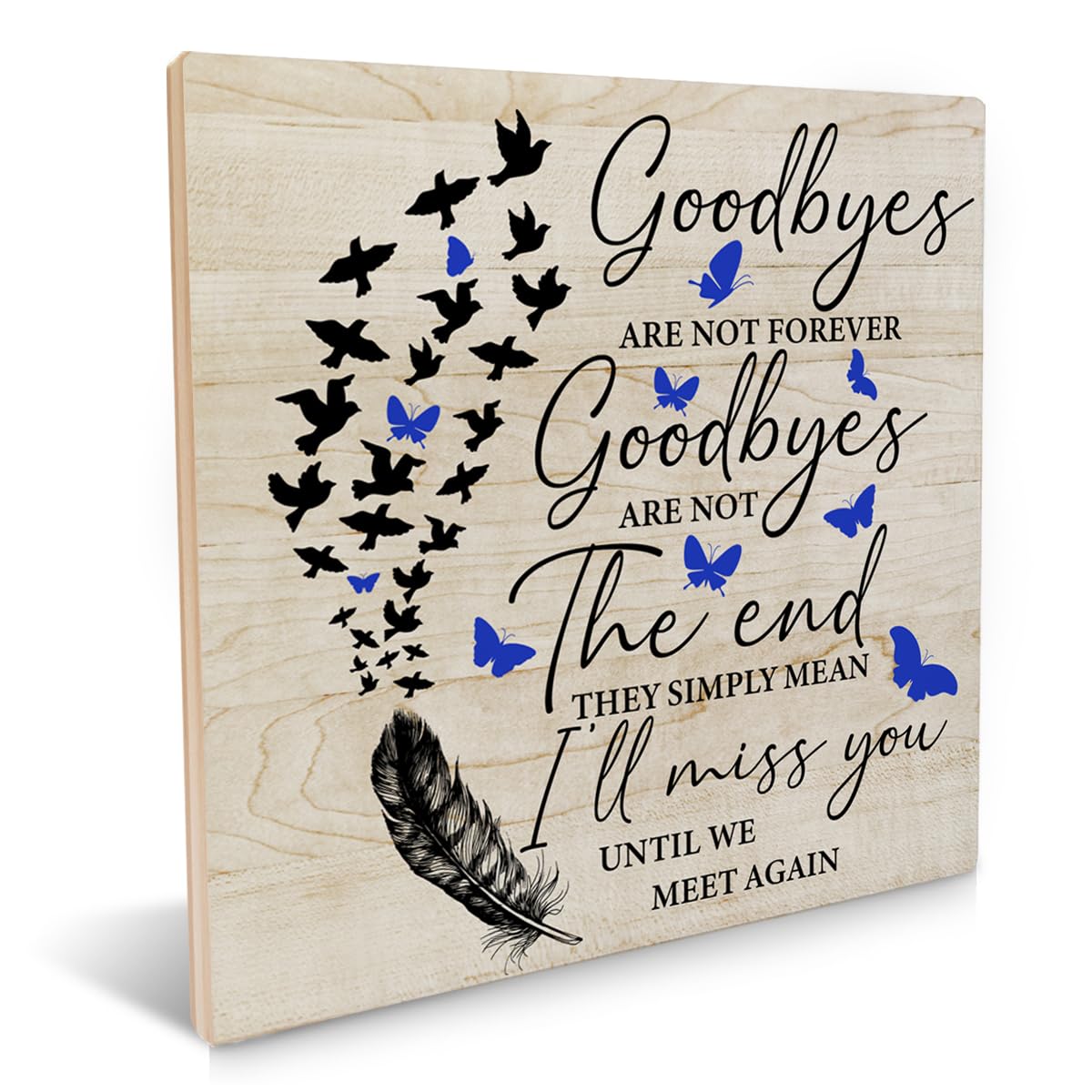in Loving Memory Wooden Sign Memorial Gift, Loss Of Loved One Wooden Sign Keepsake Desk Wall Decor 6.2 X 6.2 Inches